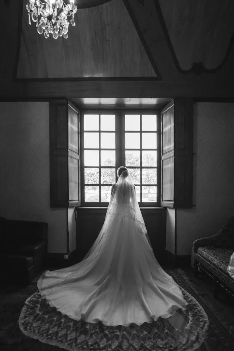 Portrait noir et blanc mariage